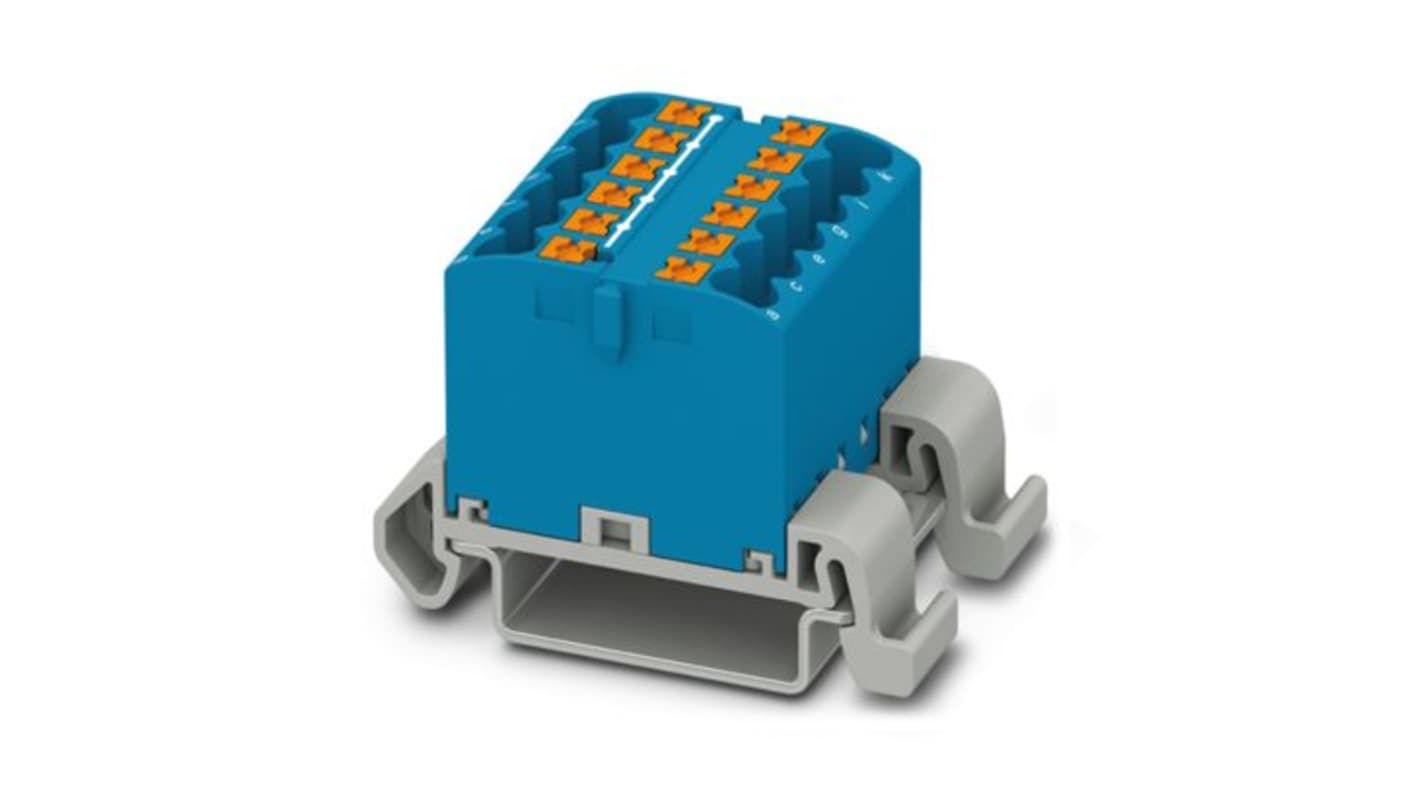 Phoenix Contact Distribution Block, 12 Way, 2.5mm², 22.5A, 440 V, Blue