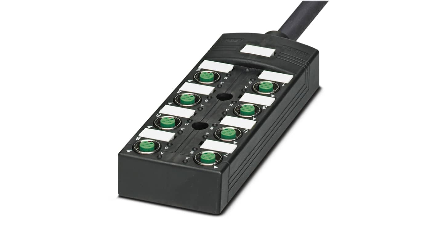 Phoenix Contact SACB Series Distribution Unit, M12, 5m cable, 5 way, 8 port