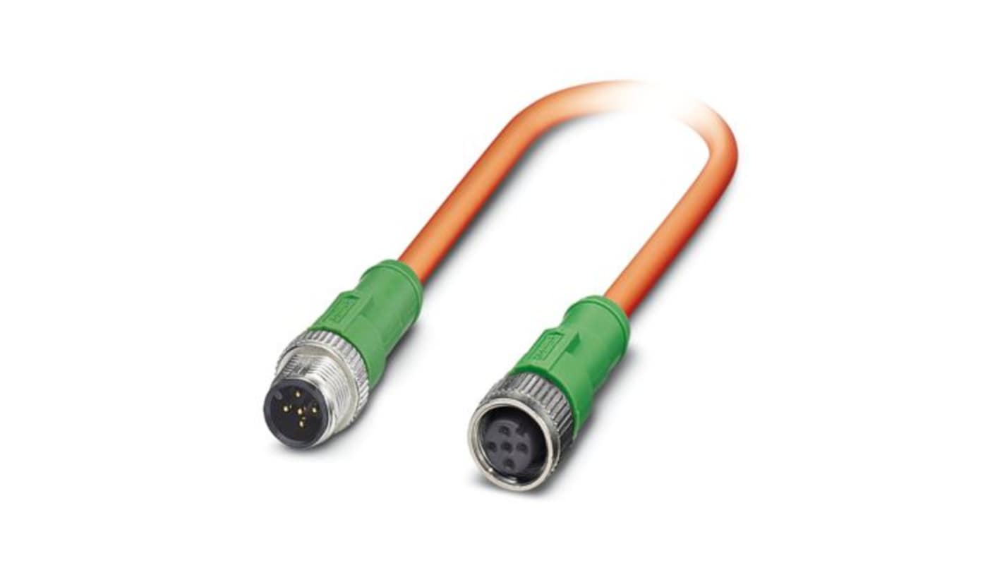 Phoenix Contact Straight Male 5 way M12 to Straight Female 5 way M12 Actuator/Sensor Cable, 1.5m