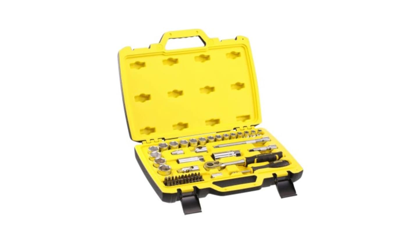 Stanley 49-Piece Metric 3/8 Standard Socket Set with Ratchet, 6 point
