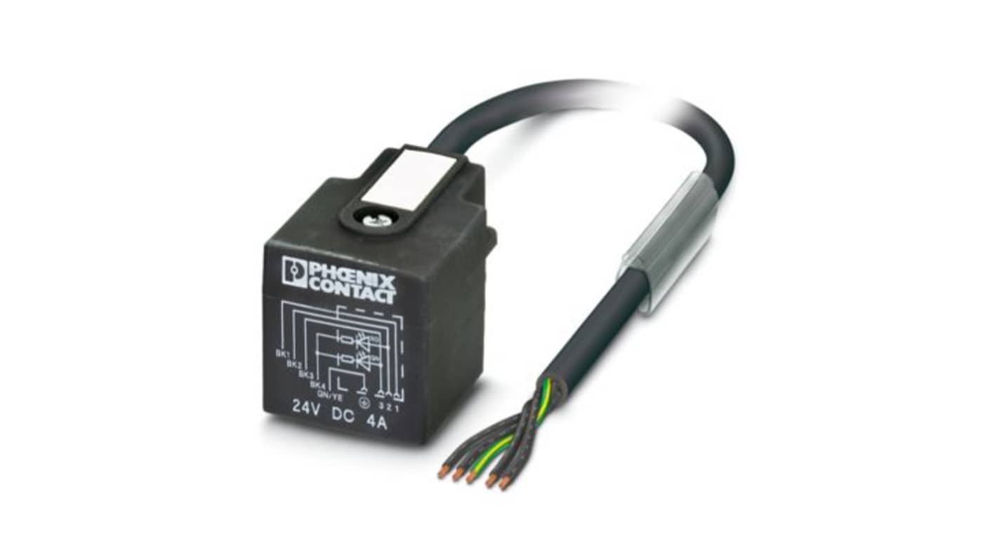 Phoenix Contact Free Ends to 5 way Valve Connector Sensor Actuator Cable, 3m
