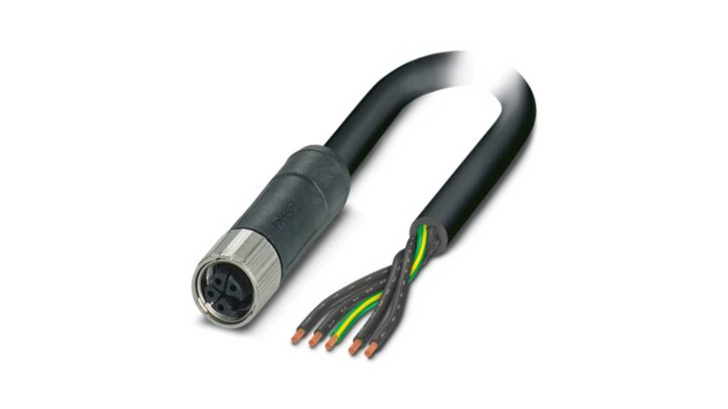 Phoenix Contact SAC Power 5 x 2.5 mm² 5 Core Power Cable, Black, Grey Polyurethane PUR, 5m