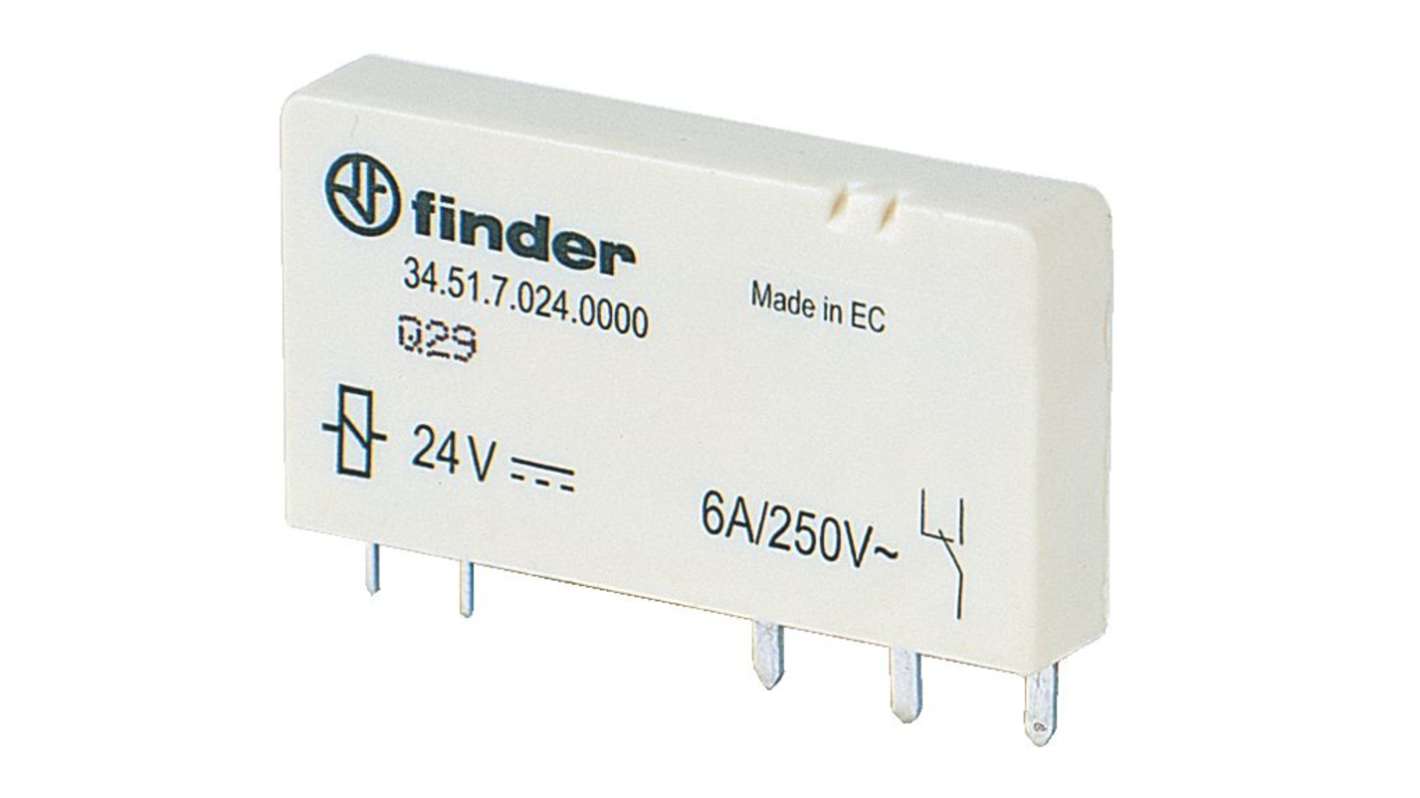 Finder PCB Mount Power Relay, 60V Coil, 6A Switching Current, SPDT
