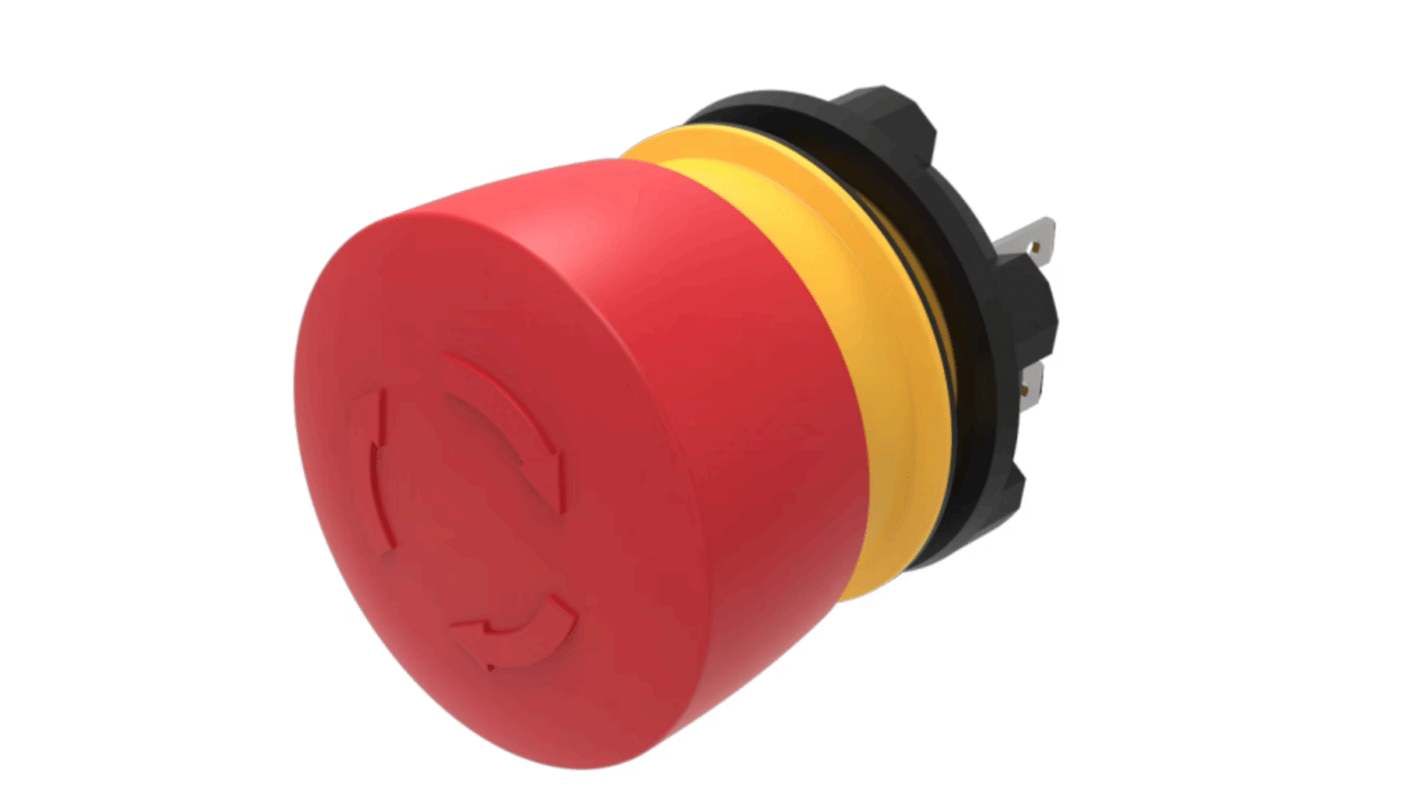 EAO Φ22.3mm带灯急停按钮, 面板安装, 1 常闭触点, 250V, IP65， IP66、 IP67, 维护