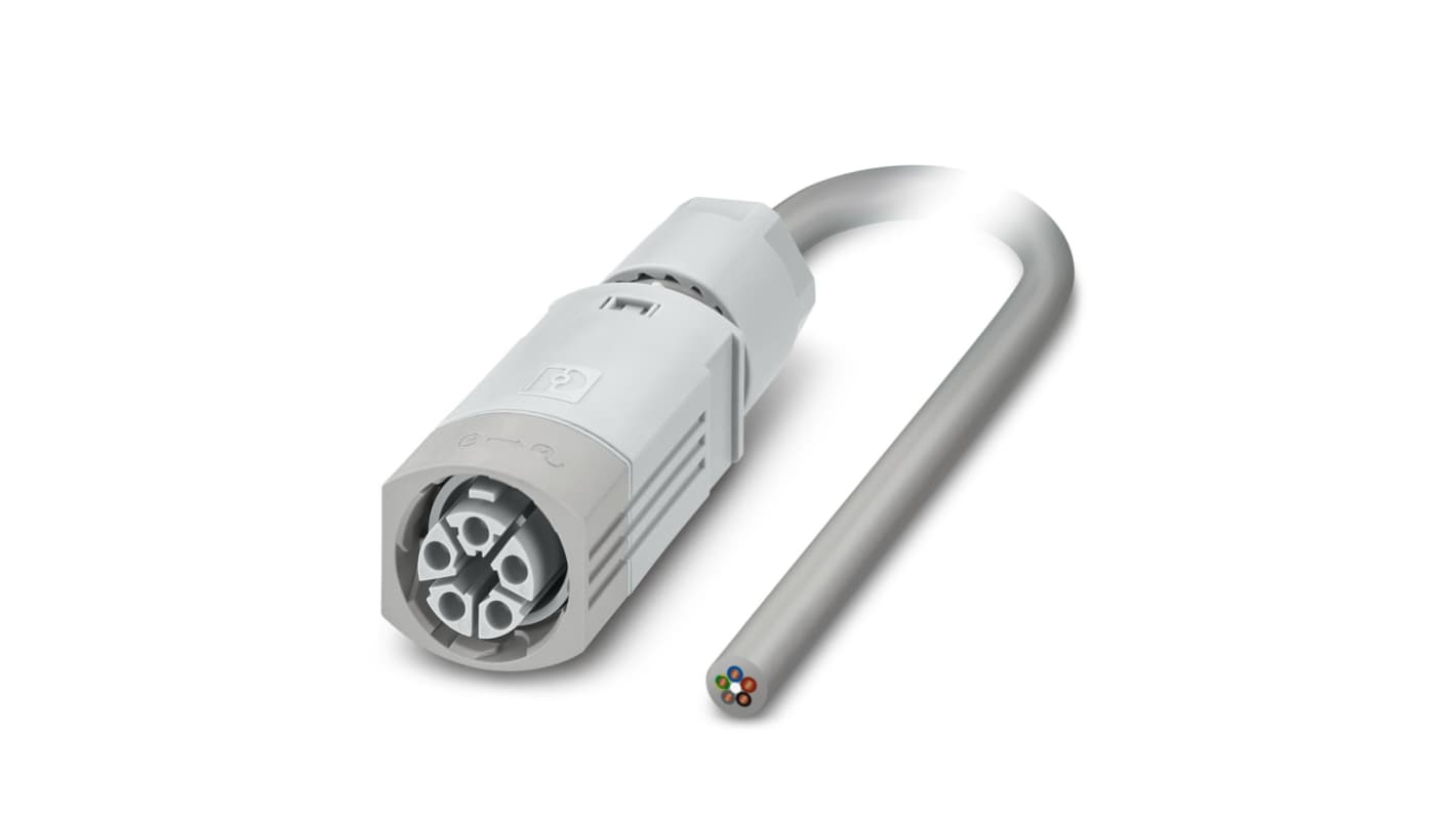 Phoenix Contact Straight Female 3 way Push-Pull Power to All Directions Free Ends Cable, 500mm