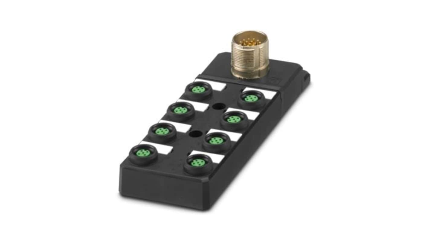 Phoenix Contact M12分线盒, 8端口, 5线路, 120V 交流, SACB系列
