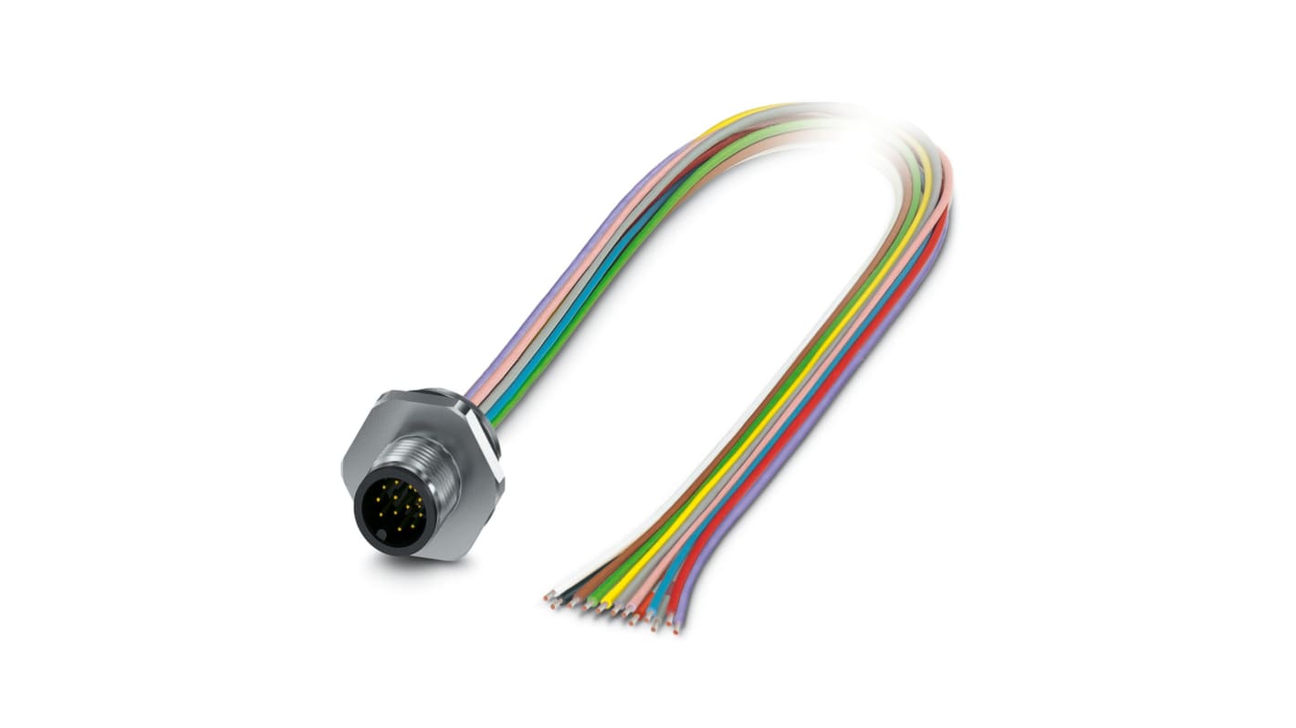 Phoenix Contact Circular Connector, 8 Contacts, Front Mount, M12 Connector, Plug, Male, IP65, IP67, SACC Series
