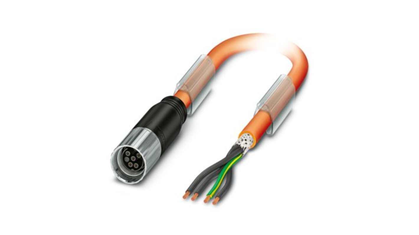Phoenix Contact KST PSLC11Y-J 4 x 0.75 + 2 x 0.5 mm² 6 Core Power Cable, Orange Polyurethane PUR, 10m