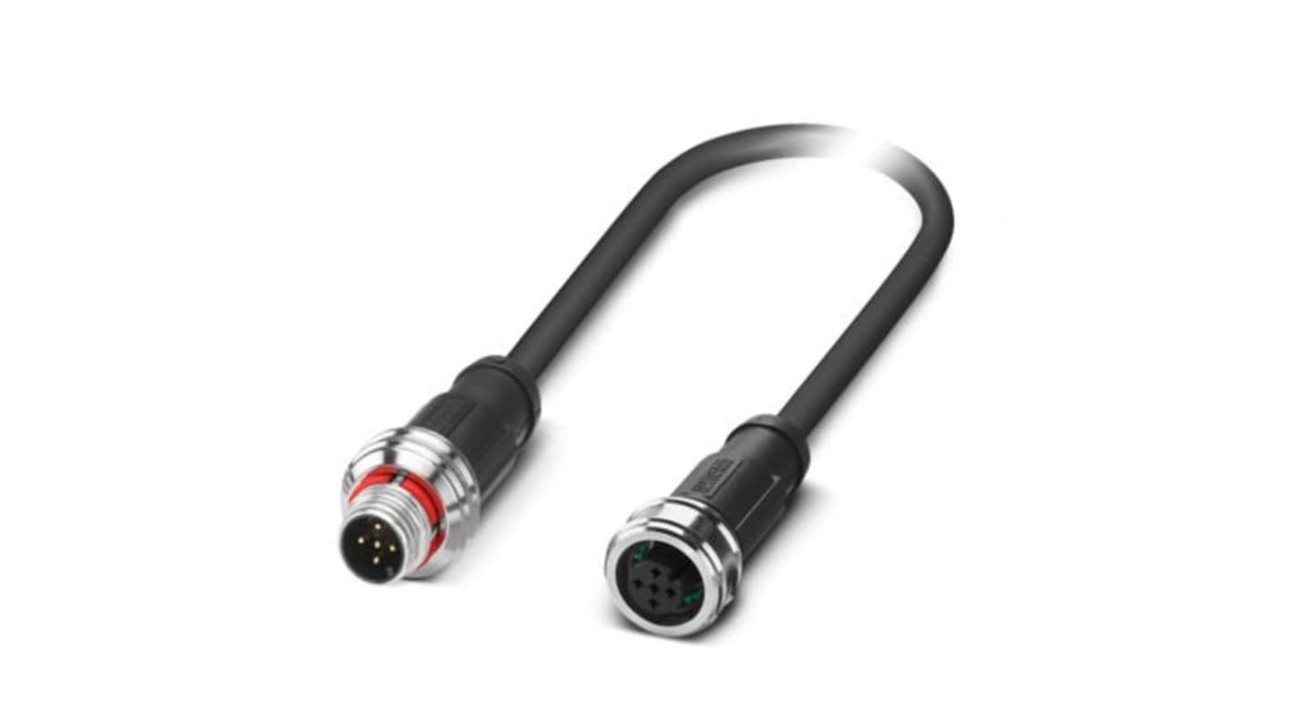 Phoenix Contact Straight Male 5 way M12 to Straight Male 5 way M12 Sensor Cable, 300mm