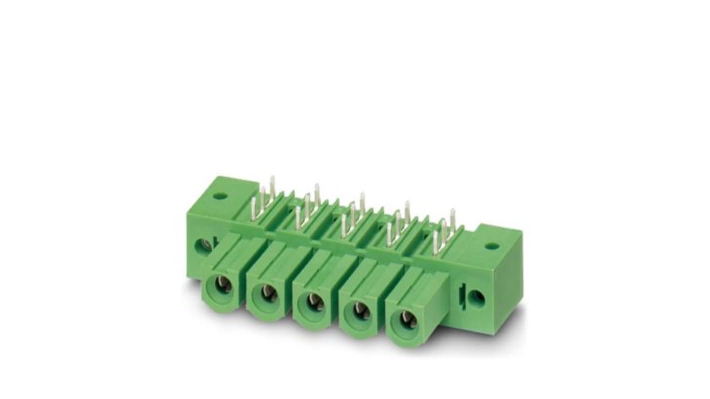 Phoenix Contact IPC Series Straight Wave Soldering PCB Header, 5 Contact(s), 10.16mm Pitch, 1 Row(s), Shrouded
