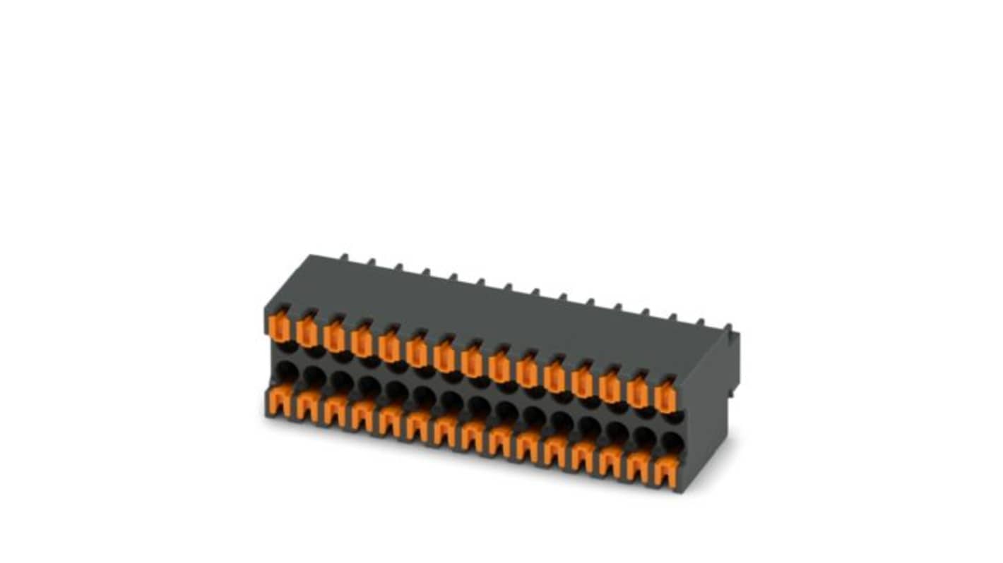 Phoenix Contact DFMC 0 Series PCB Connector, 30-Contact, 2.54mm Pitch, 2-Row, Push In Spring Termination