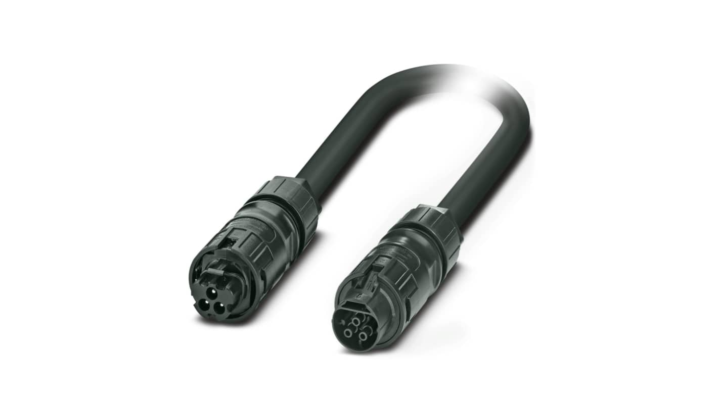 Phoenix Contact Straight Female 3 way Straight Male 3 way Cable, 5m