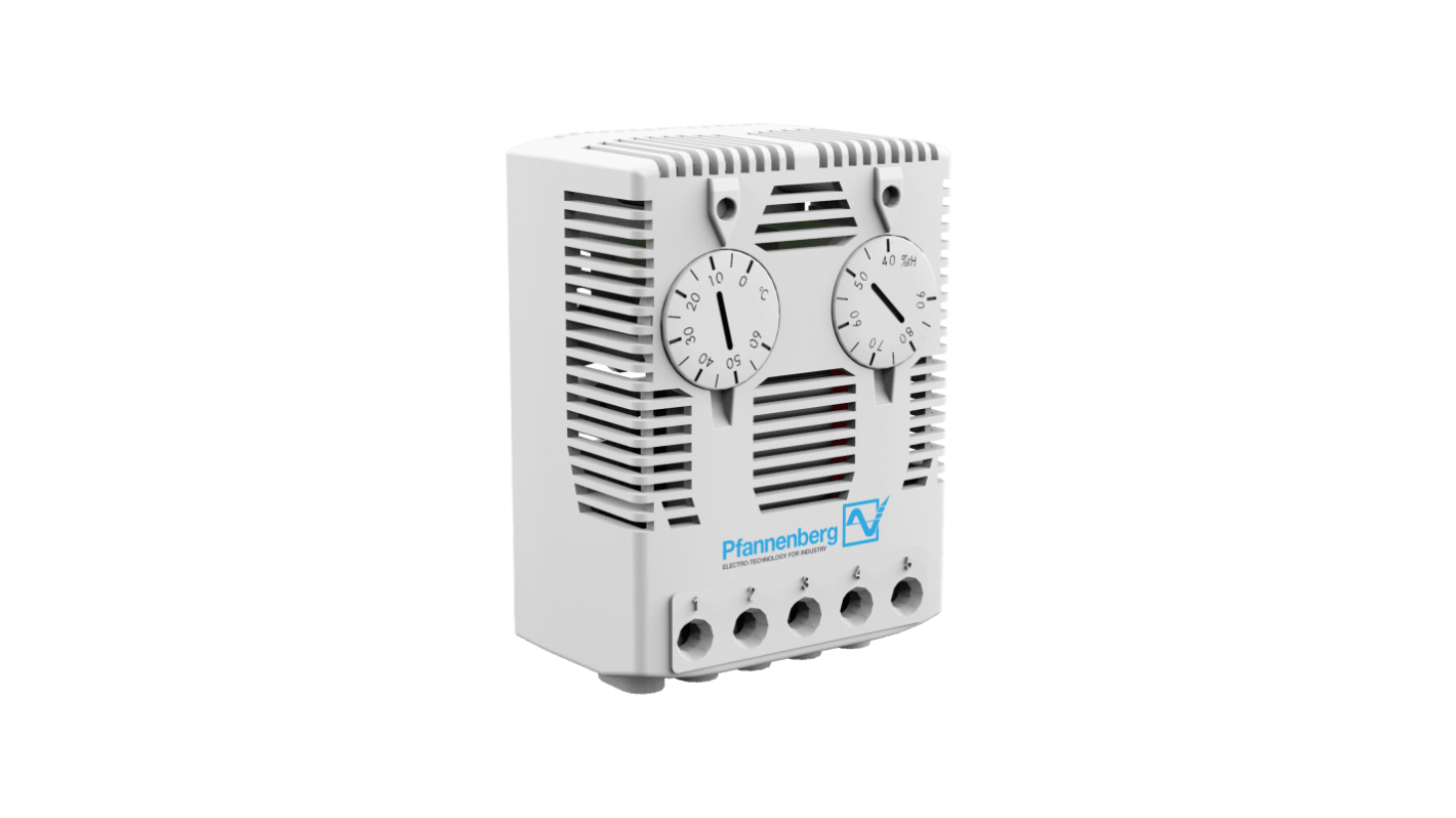 Pfannenberg Hygrostat, Adjustable, 40 → 90%RH, 230 V ac