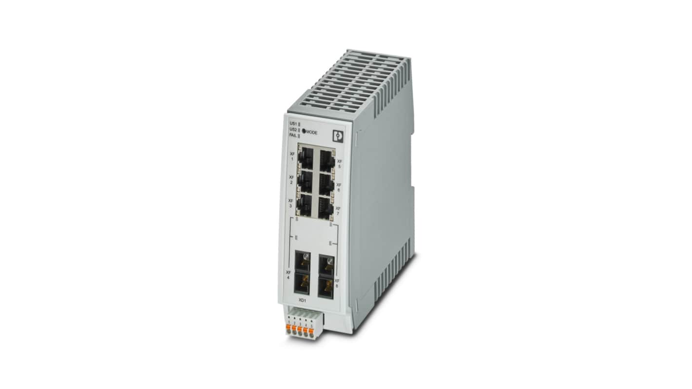 Phoenix Contact FL SWITCH Series DIN Rail Mount Ethernet Switch, 6 RJ45 Ports, 100Mbit/s Transmission, 24V