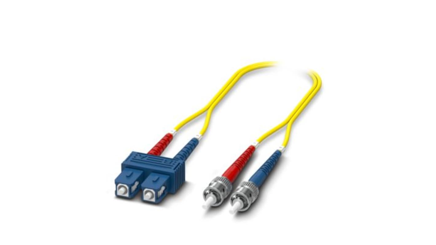 Phoenix Contact LC to SC Duplex Single Mode OS2 Fibre Optic Cable, 9/125μm, Yellow, 2m