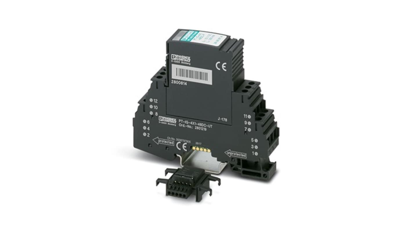 Phoenix Contact Surge Protector, 20kA, 53V dc, DIN Rail Mount