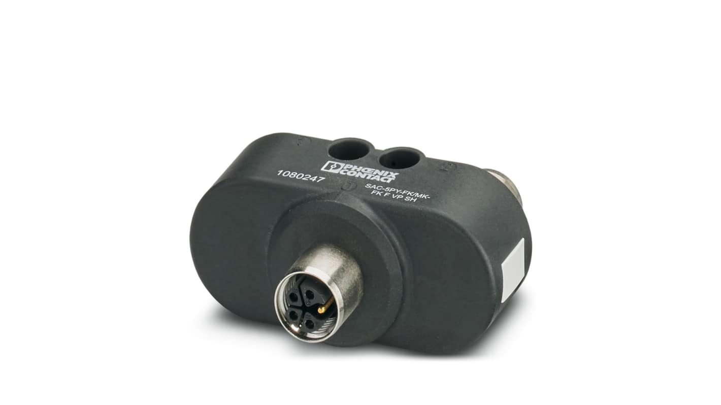 Phoenix Contact Y-Shaped 5 Pole M12 Plug to 5 Pole M12 Socket Adapter