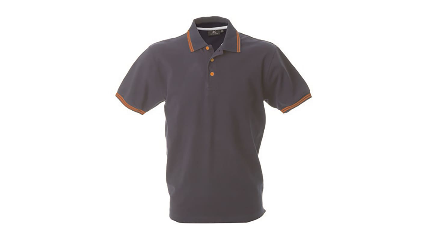 JRC 988989 Grey/Orange 100% Cotton Polo Shirt, UK- S, EUR- S