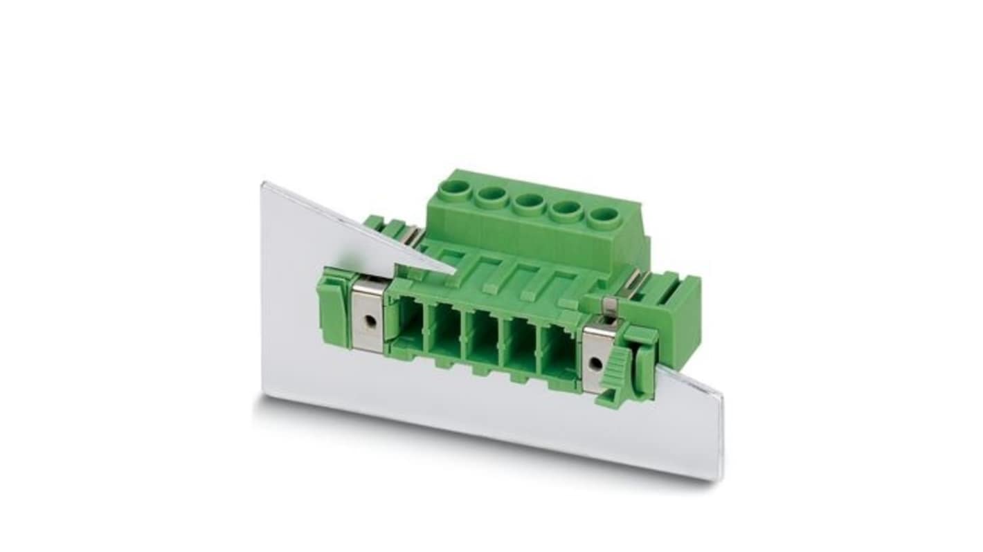 Phoenix Contact, 7.62mm Pitch, DFK, 6 Way, , Pluggable Terminal Block, Feed Through Plug, Screw, Screw Termination,