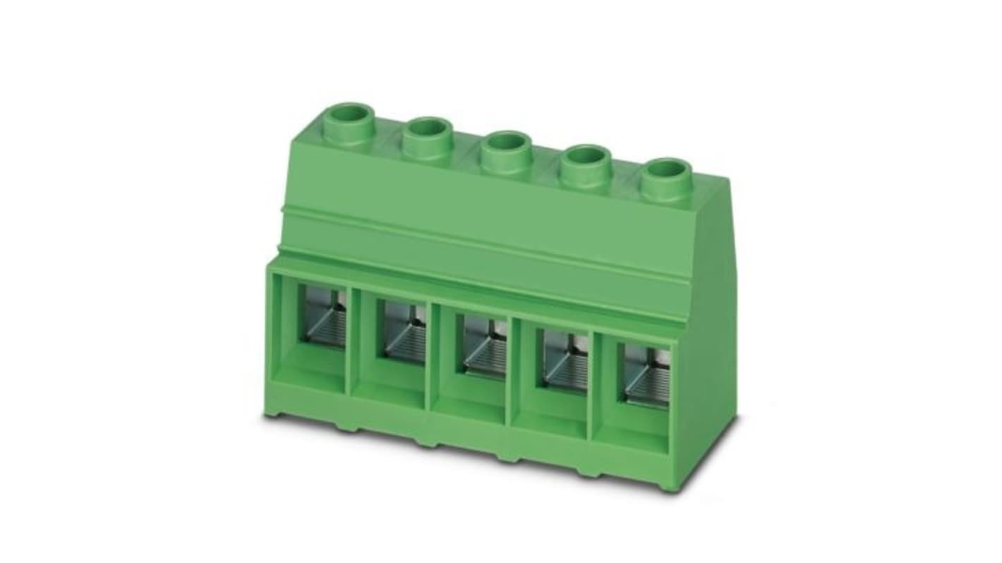Phoenix Contact MKDSP Series PCB Terminal Block, 5-Contact, 17.5mm Pitch, Wave Soldering, 1-Row, Screw-In Termination