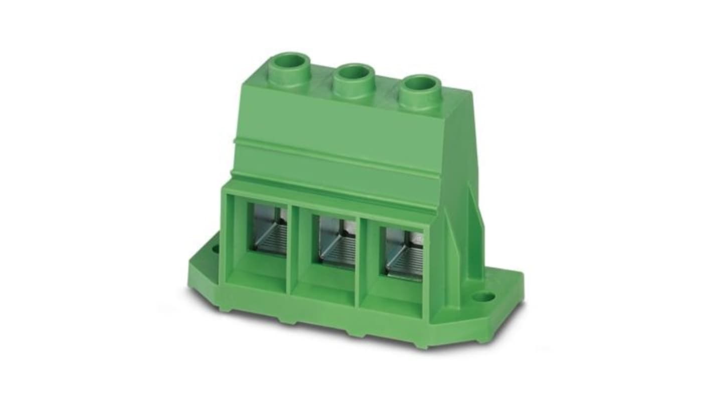 Phoenix Contact MKDSP Series PCB Terminal Block, 3-Contact, 17.5mm Pitch, Wave Soldering, 1-Row, Screw-In Termination