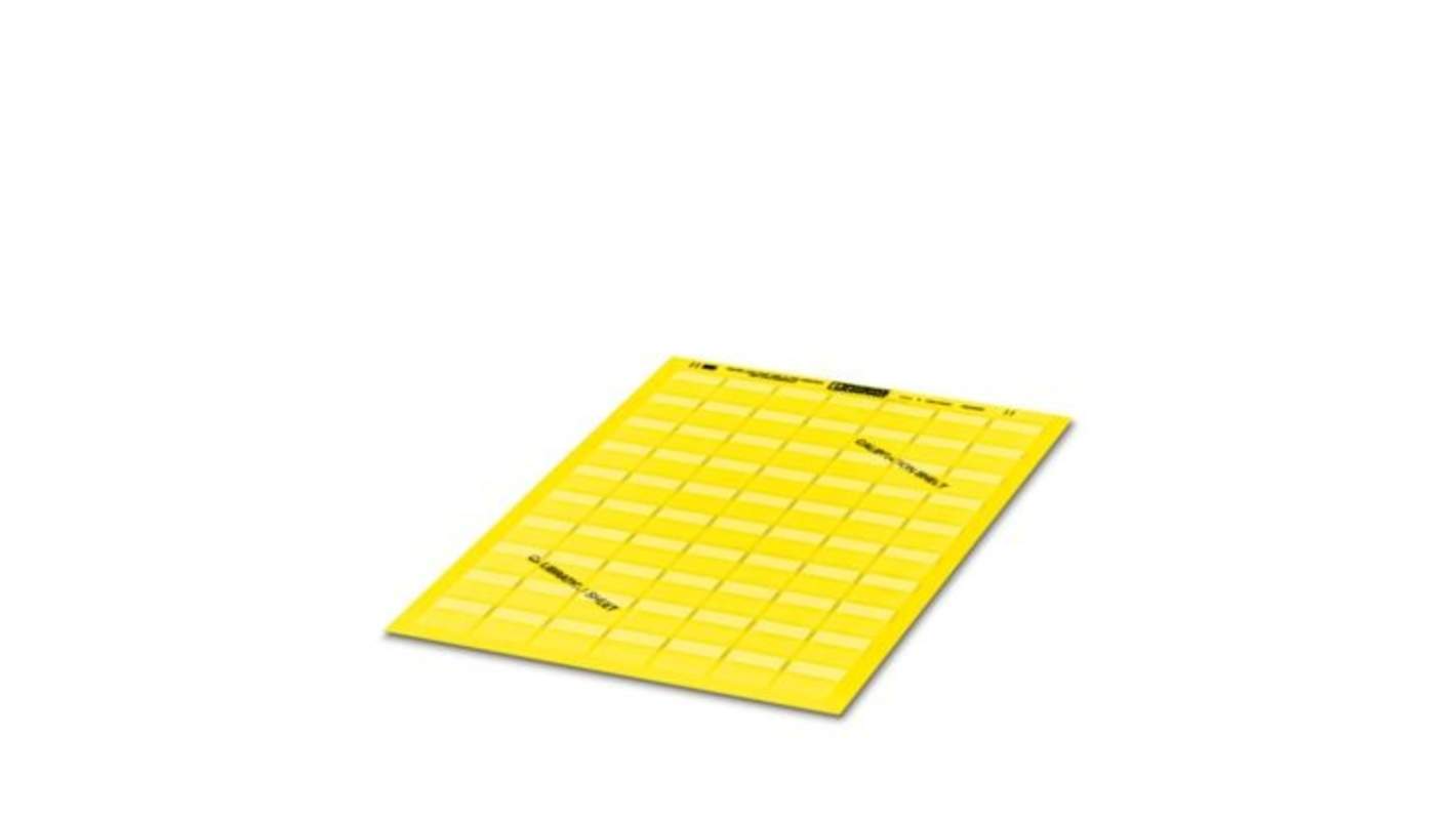 Phoenix Contact 830 Adhesive Cable Marker, Yellow, 2 → 5mm Cable, for Conductor And Cable Marking, 0830690