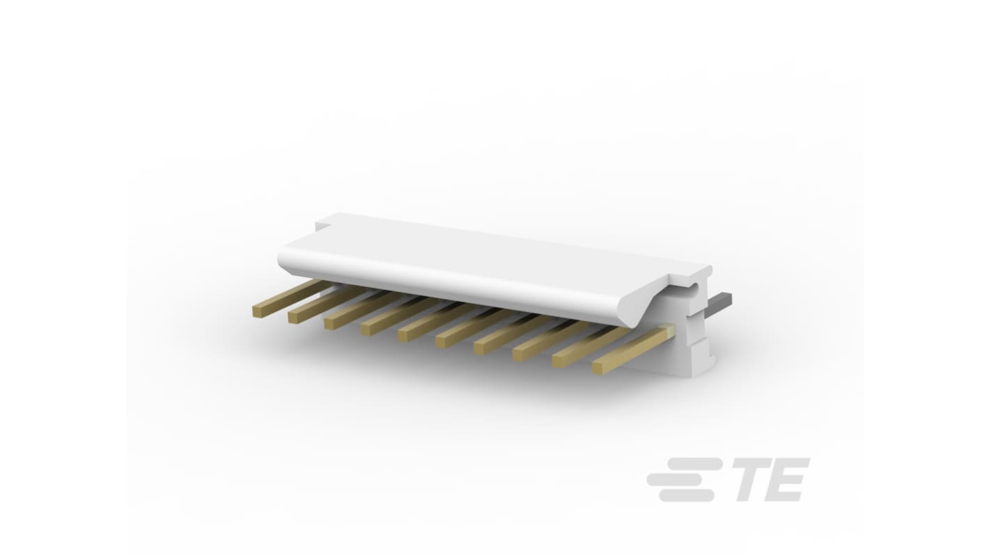 TE Connectivity MTA 100 Series Vertical Cable Mount PCB Header, 10 Contact(s), 2.54mm Pitch, 1 Row(s), Shrouded,