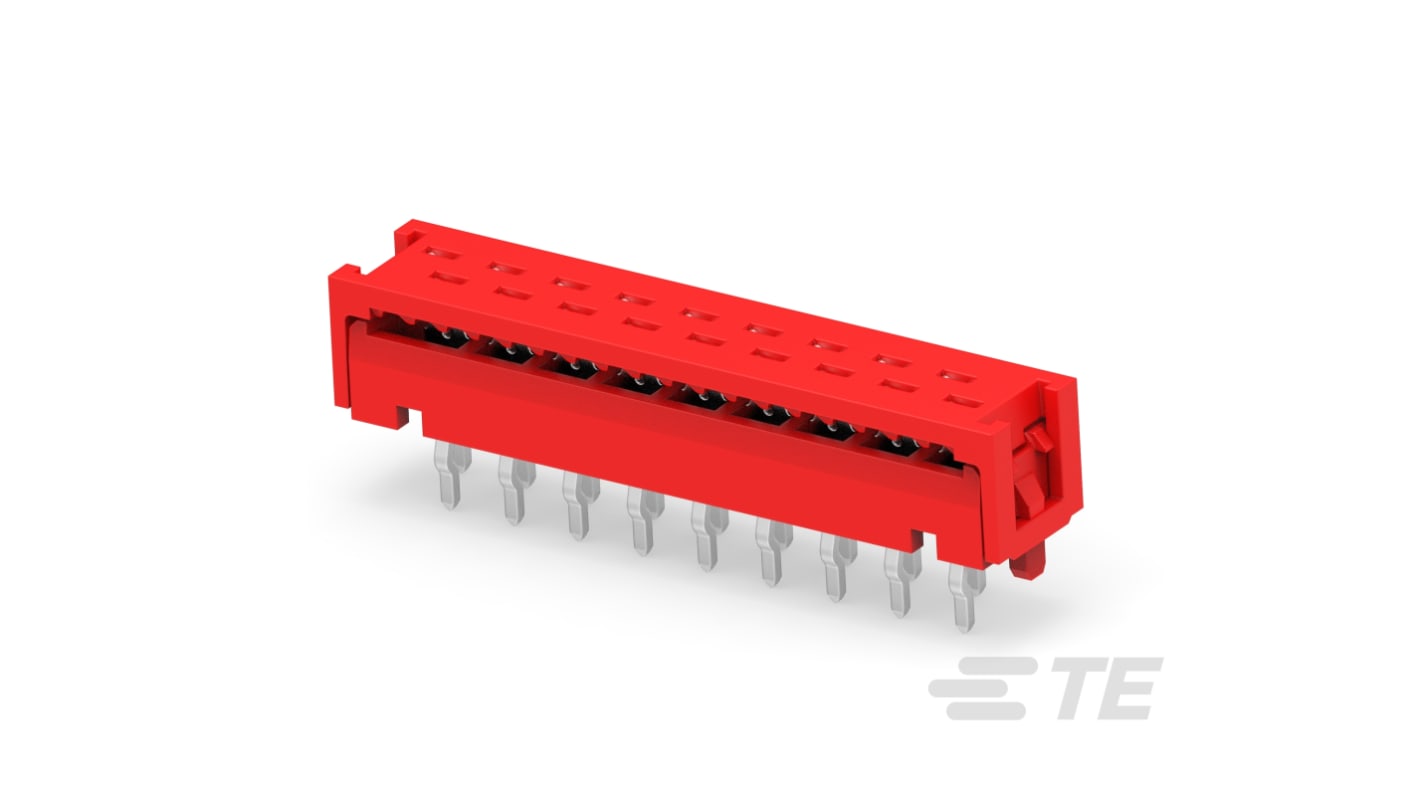 TE Connectivity Micro-MaTch Series Vertical PCB Mount PCB Header, 18 Contact(s), 1.27mm Pitch, 2 Row(s), Shrouded