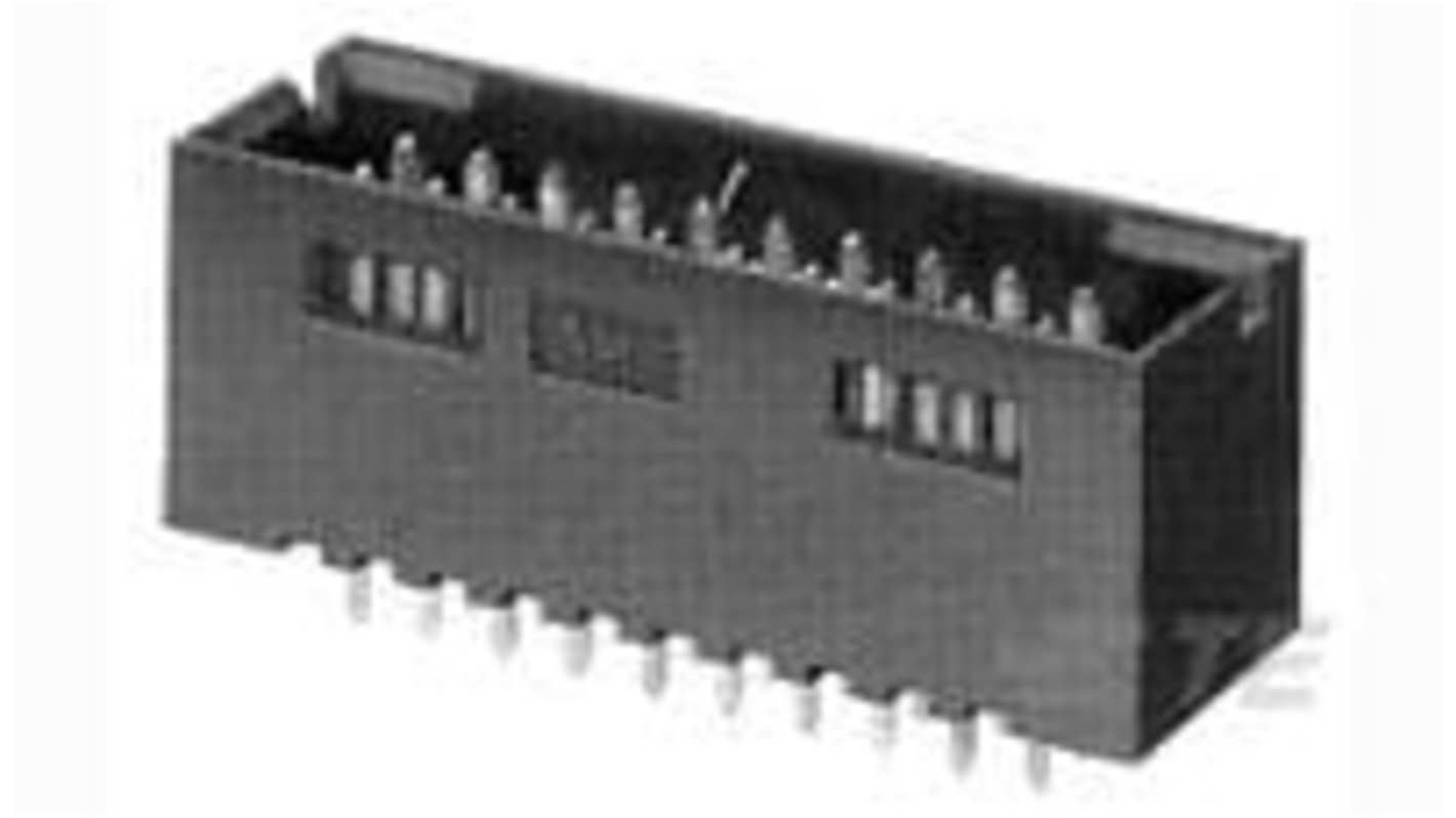 TE Connectivity AMPMODU Series Vertical Board Mount PCB Header, 50 Contact(s), 2.54mm Pitch, 2 Row(s), Shrouded