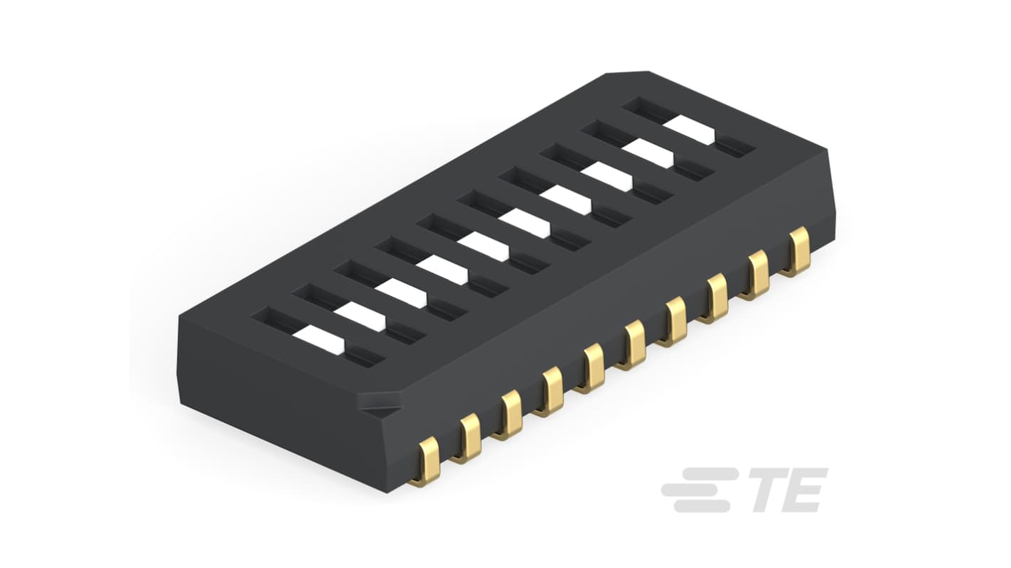TE Connectivity 10 Way Surface Mount DIP Switch SPST, Recessed Actuator