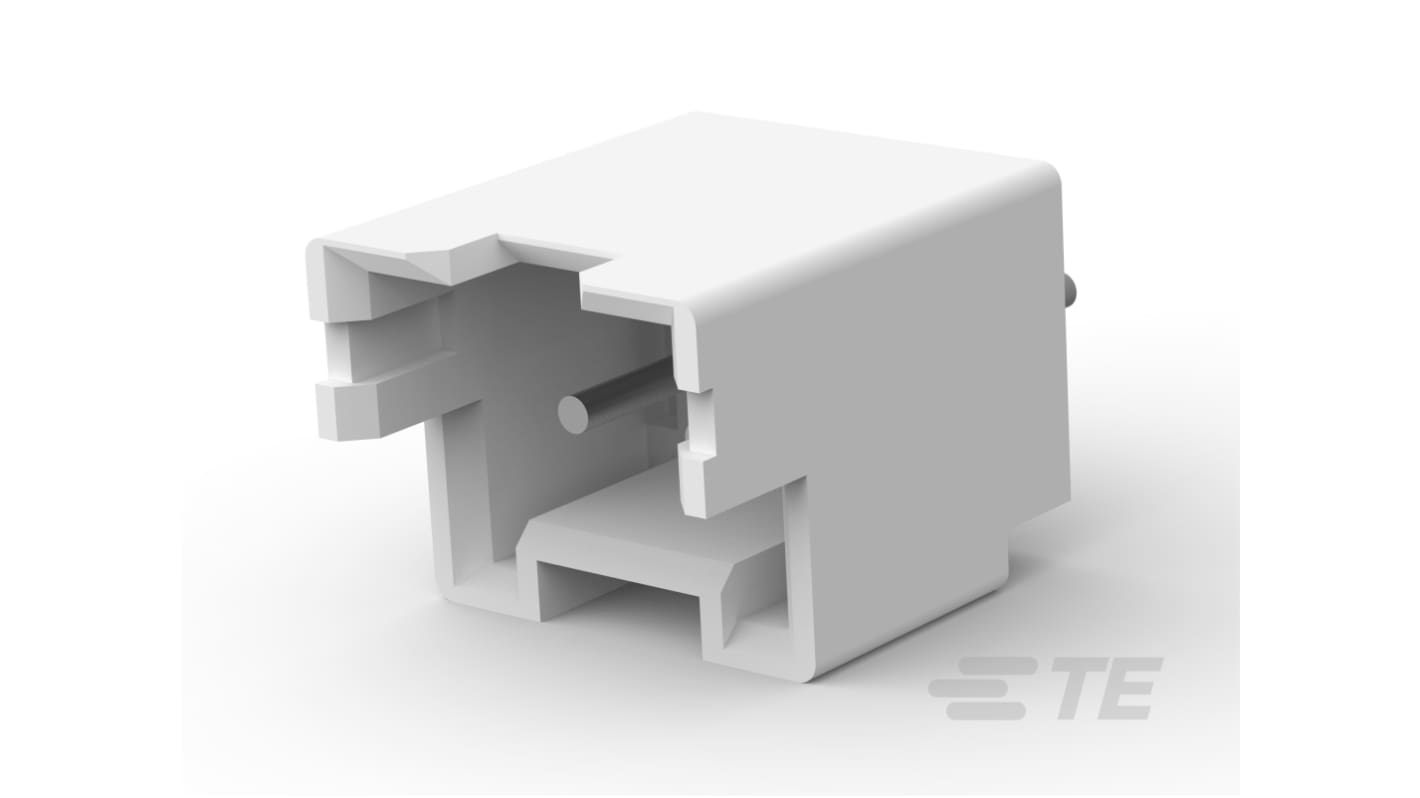 TE Connectivity Economy Power 2.5 Series Vertical Board Mount PCB Header, 2 Contact(s), 2.5mm Pitch, 1 Row(s), Shrouded