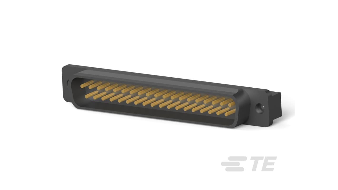 TE Connectivity AMPLIMITE 37 Way Board Mount D-sub Connector Plug, 2.74mm Pitch, with Screw Holes
