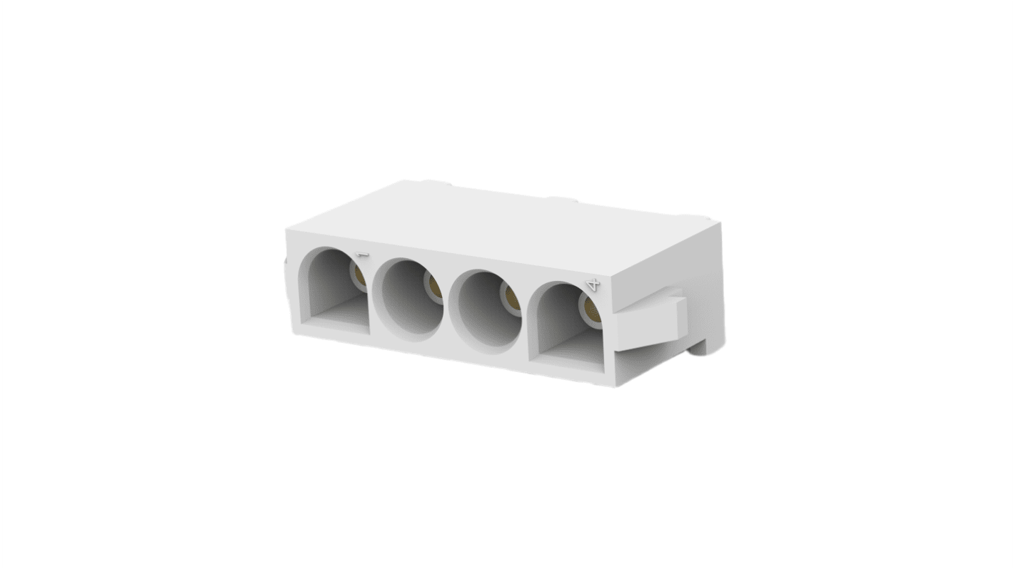 TE Connectivity MATE-N-LOK Series Vertical Board Mount PCB Header, 4 Contact(s), 6.35mm Pitch, 1 Row(s), Shrouded