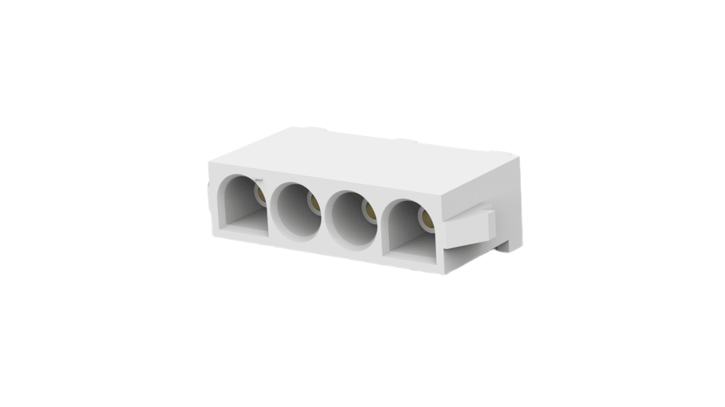 TE Connectivity Universal MATE-N-LOK Series Vertical Board Mount PCB Header, 4 Contact(s), 6.35mm Pitch, 1 Row(s),