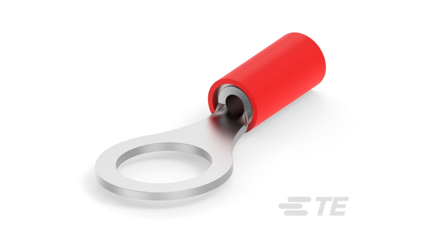 TE Connectivity, PIDG Insulated Ring Terminal, M8 (5/16) Stud Size, Green