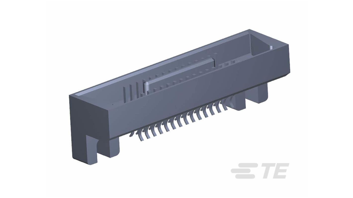 TE Connectivity 2-5318 Series Right Angle Board Mount PCB Header, 100 Contact(s), 1.27mm Pitch, 2 Row(s), Shrouded