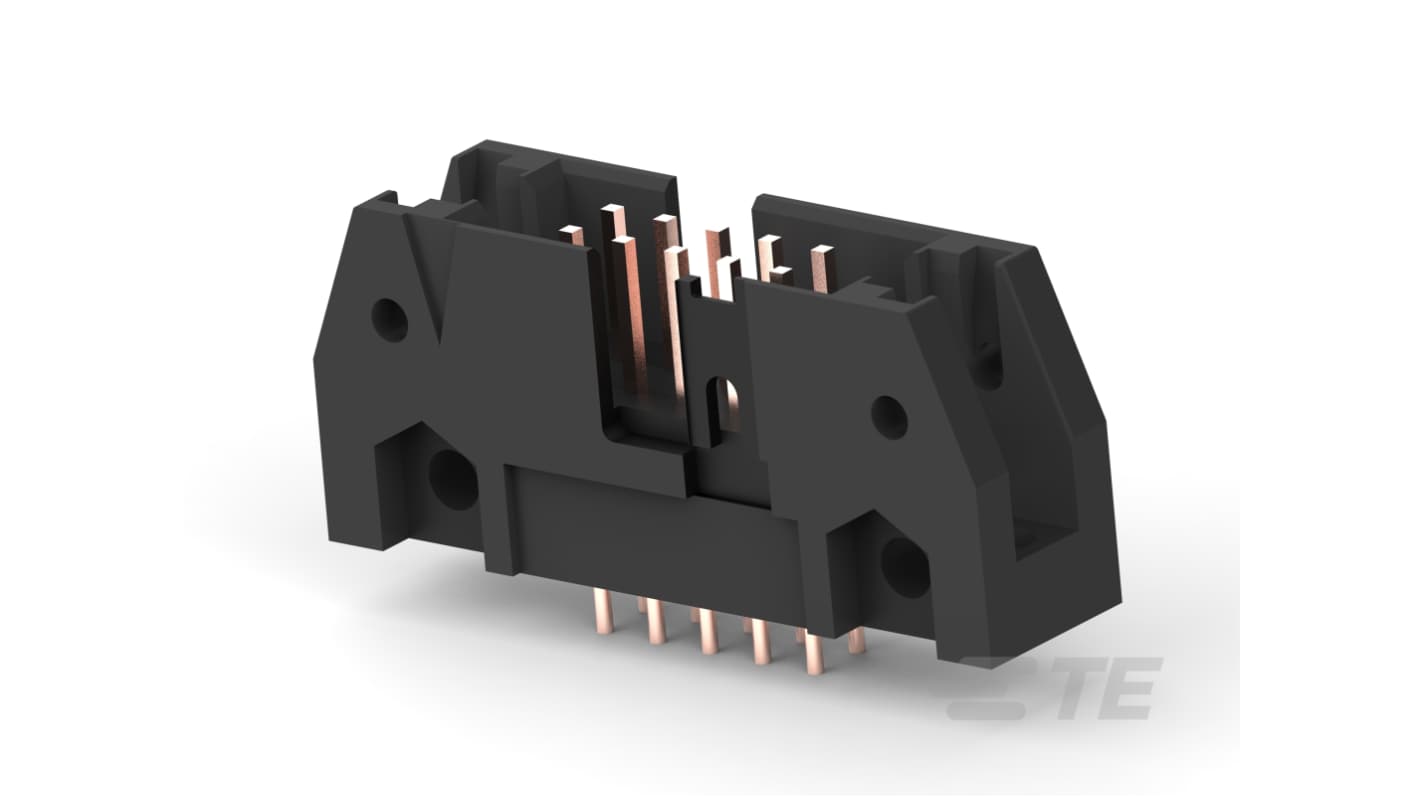 TE Connectivity AMP LATCH Series Vertical Board Mount PCB Connector, 10 Contact(s), 2.54mm Pitch, 2 Row(s), Shrouded