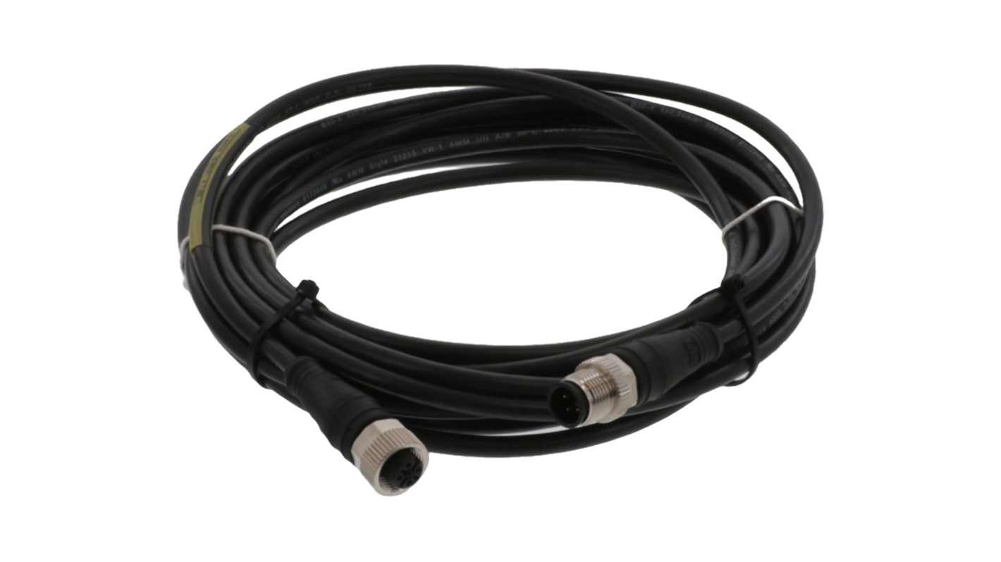 Kabel przemysłowy konfekcjonowany ze złączem Złącze M12 liczba rdzeni 4 długość 5m Rodzaj A Męskie Złącze B Złącze M12