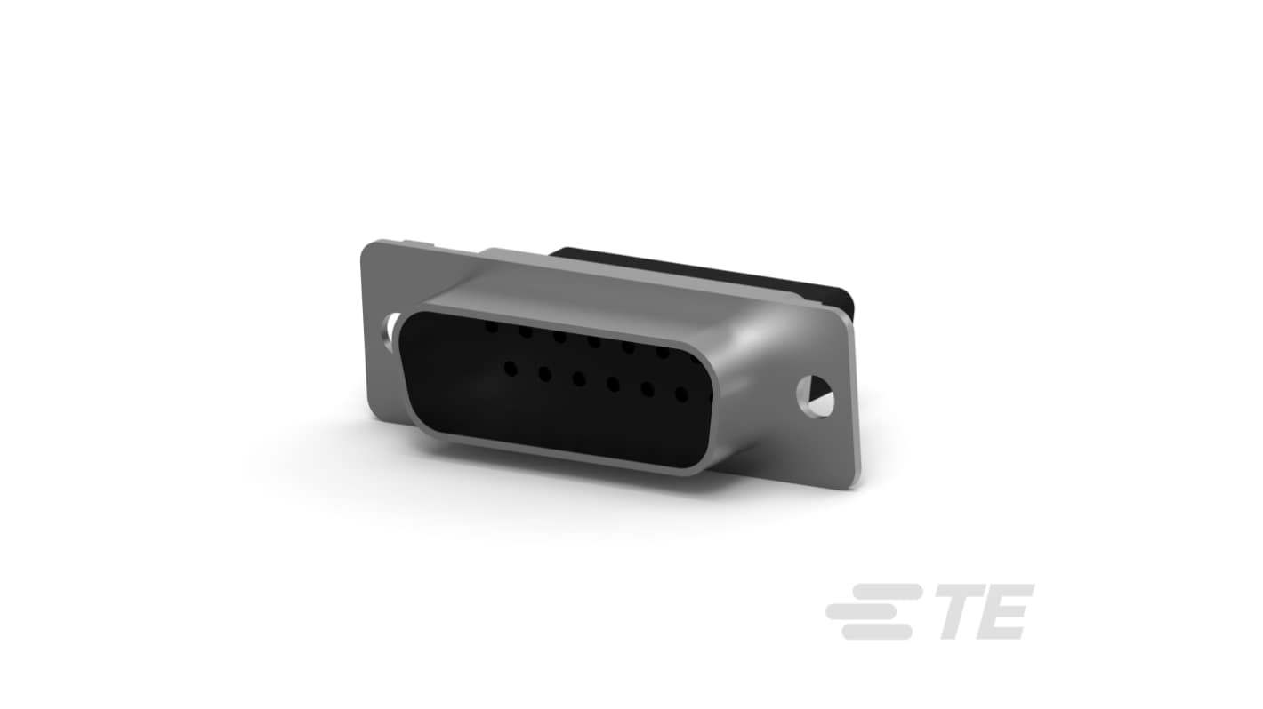 TE Connectivity AMPLIMITE 15 Way Panel Mount D-sub Connector Plug, 2.74mm Pitch, with Screw Holes
