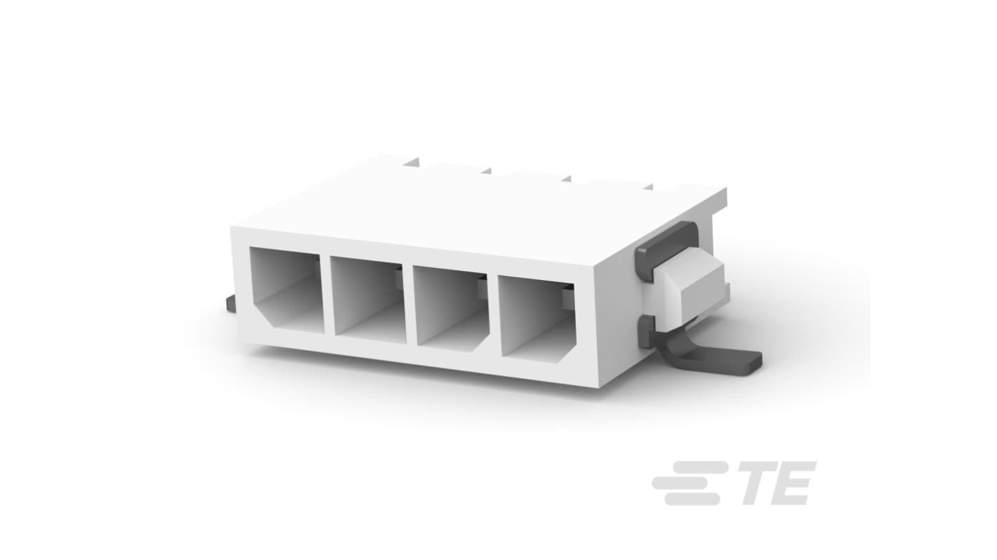 TE Connectivity Micro MATE-N-LOK Series Right Angle Surface Mount PCB Header, 4 Contact(s), 3mm Pitch, 1 Row(s),