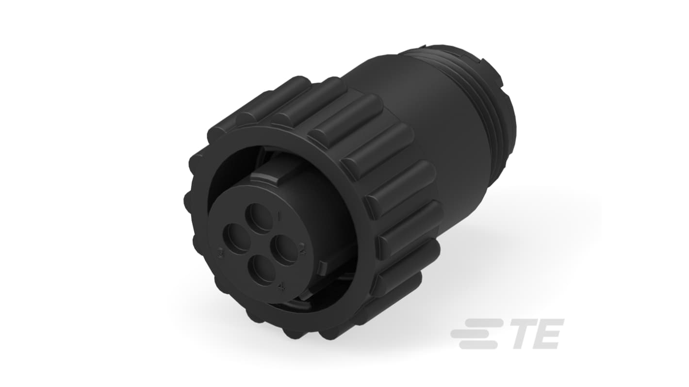 TE Connectivity, 1977 Compact Power Connector Cable Mount, Panel Mount Plug, 4, Plug In, Screw Down Termination, 600 V