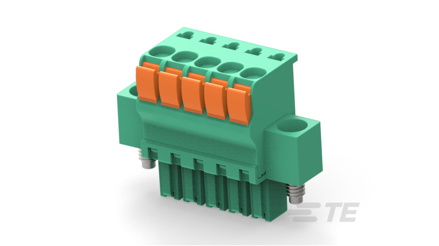 TE Connectivity, 3.5mm Pitch, Buchanan, 5 Way, Vertical, Pluggable Terminal Block, Plug, Screw Mount, Push In