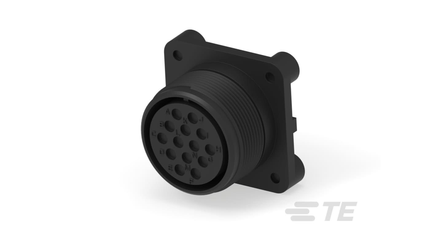 TE Connectivity, 2135 Compact Power Connector Cable Mount, Panel Mount Socket, 14, Crimp, Screw Down Termination, 13A,