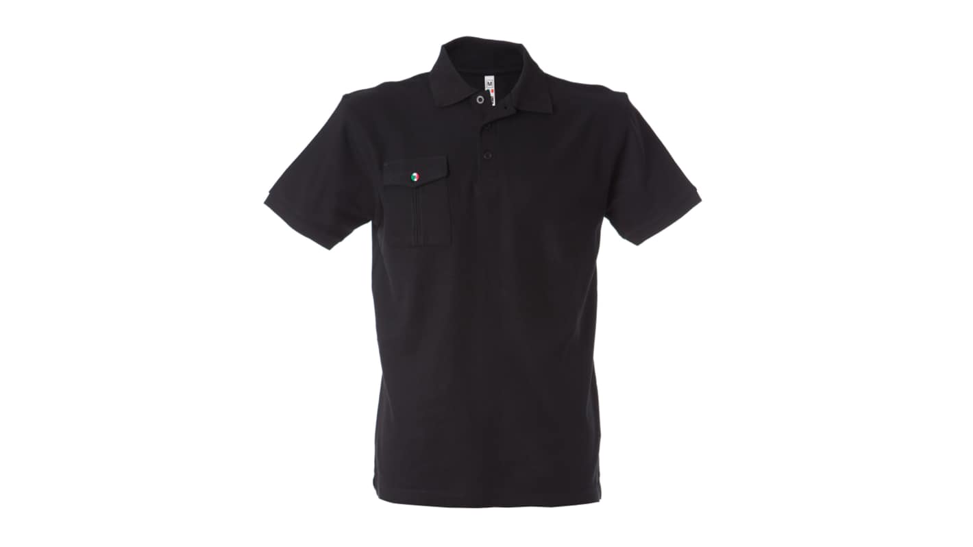 JRC 991163 Black 100% Cotton Polo Shirt, UK- S, EUR- S