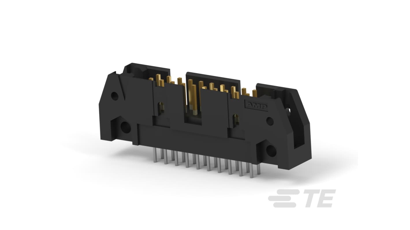 AMP-LATCH Series Vertical Board Mount PCB Header, 20 Contact(s), 2.54mm Pitch, 2 Row(s), Shrouded