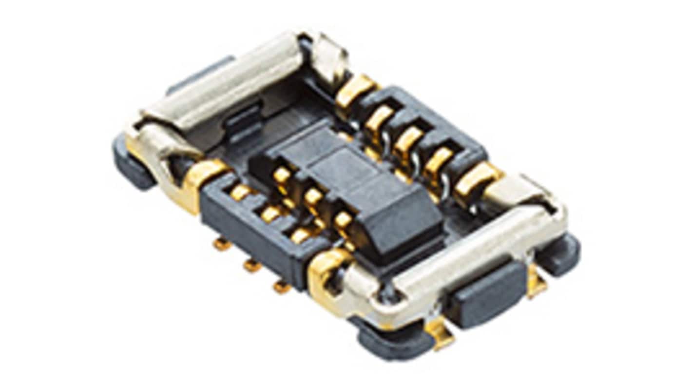 50541 Series Vertical Board Mount PCB Socket, 14-Contact, 2-Row, 0.35mm Pitch, Surface Mount Termination
