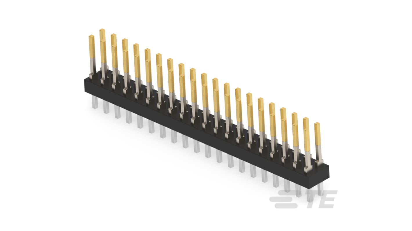 TE Connectivity AMPMODU Series Vertical Board Mount PCB Header, 40 Contact(s), 2.54mm Pitch, 2 Row(s), Unshrouded