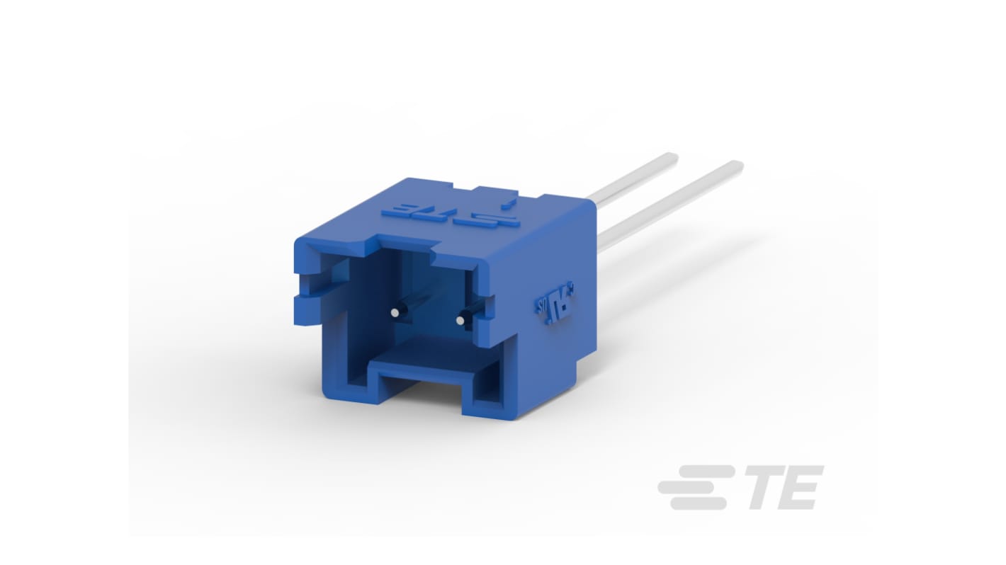 TE Connectivity Economy Power 2.5 Series Vertical Board Mount PCB Header, 2 Contact(s), 2.5mm Pitch, 1 Row(s), Shrouded
