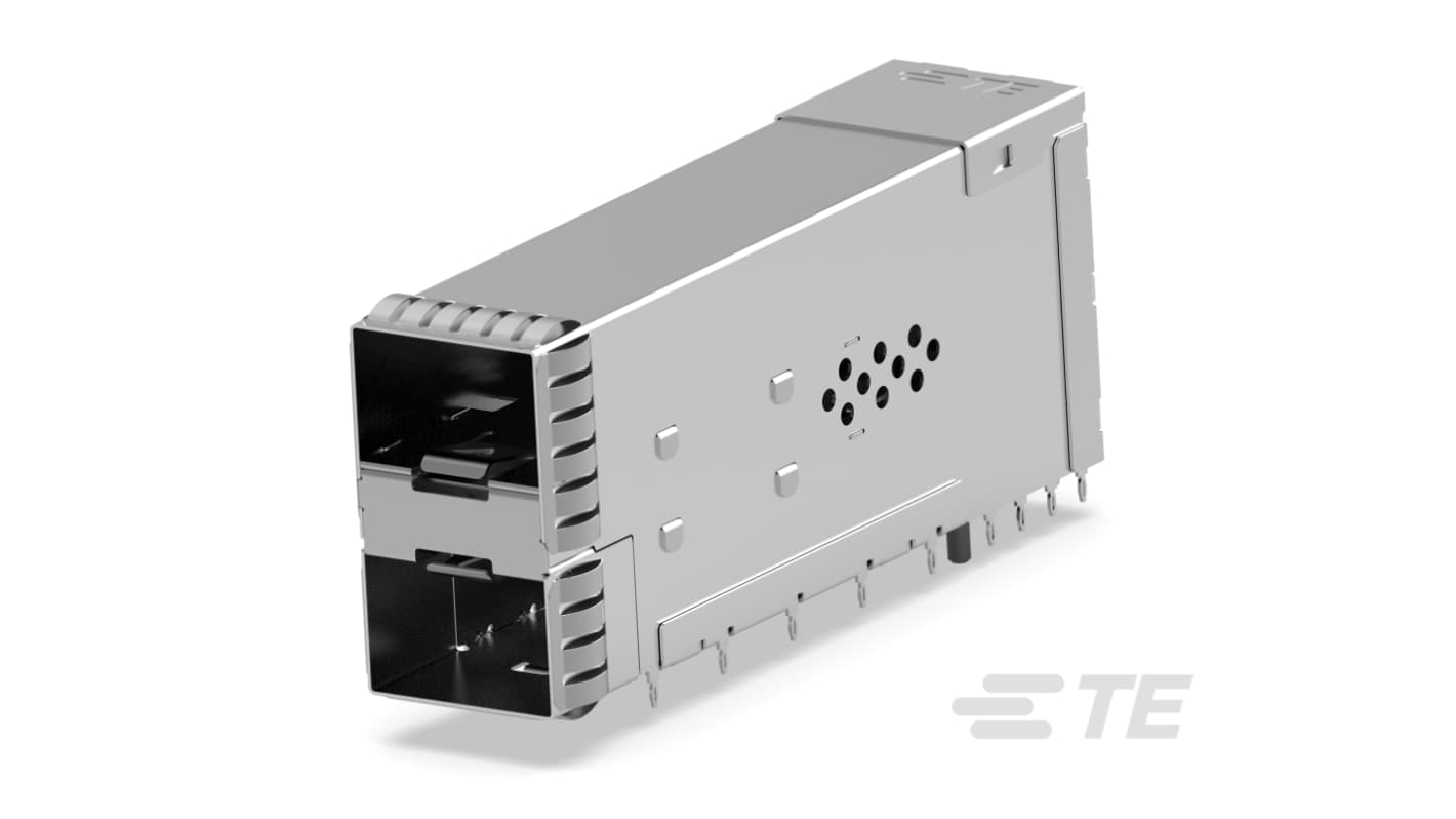 TE Connectivity zSFP+ Cage Assembly With Integrated Connector Receptacle 2-Port 20-Position, 2349202-5