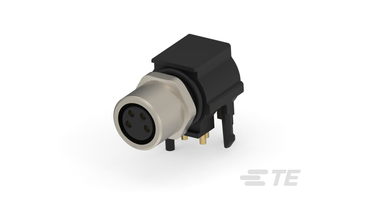 TE Connectivity Circular Connector, 4 Contacts, Panel Mount, Socket, Female, IP67, M8 Connector Series